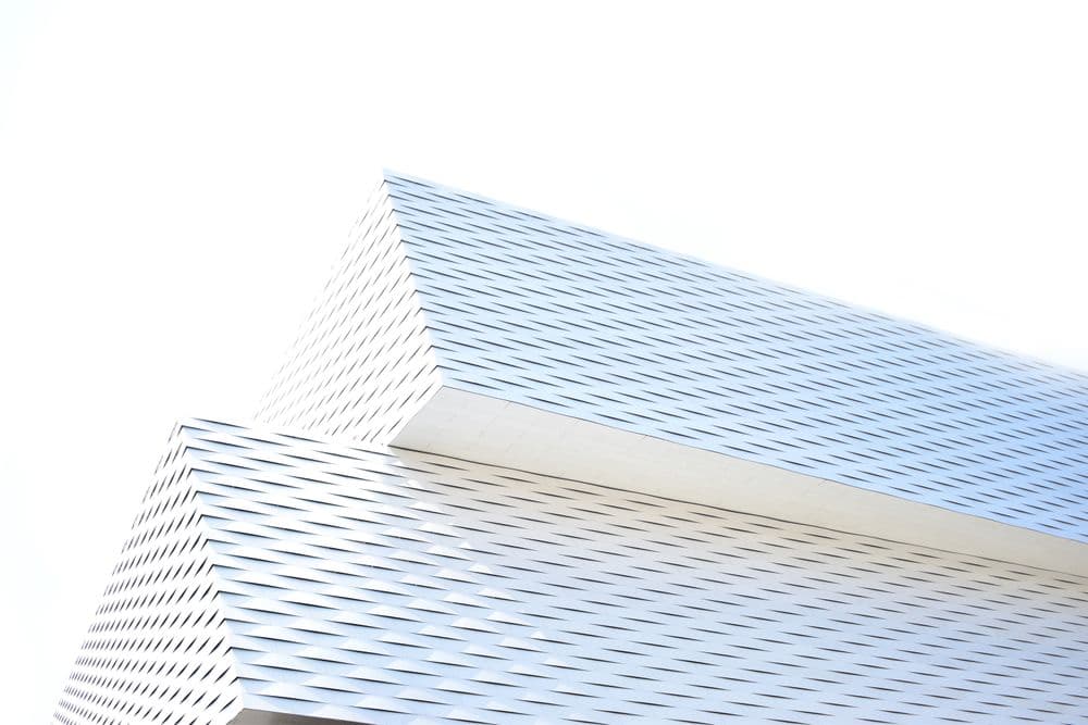 Abstract louvered roofline in clean parallel lines